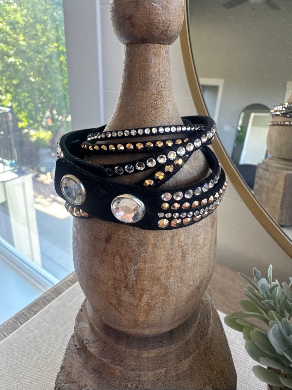 Swarovski Slake Deluxe Crystal Wrap Bracelet Black Rose Gold 5524011